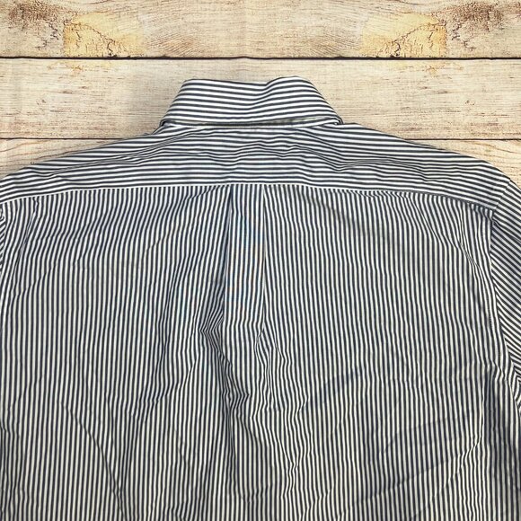 Men's Ralph Lauren Blue White Striped Button Down Shirt XL Long Sleeve Casual - Picture 4 of 15